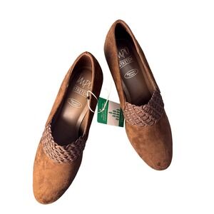 Impo Gerrie Memory Foam Stretch Wedge Shooties Mink Brown Sz 8 NWB 2" Heel Suede